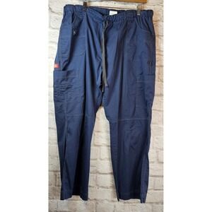 Dickies Scrub Pants Women's 2XL GENFLEX Cargo Navy Blue 85455 7‎ Pockets EUC